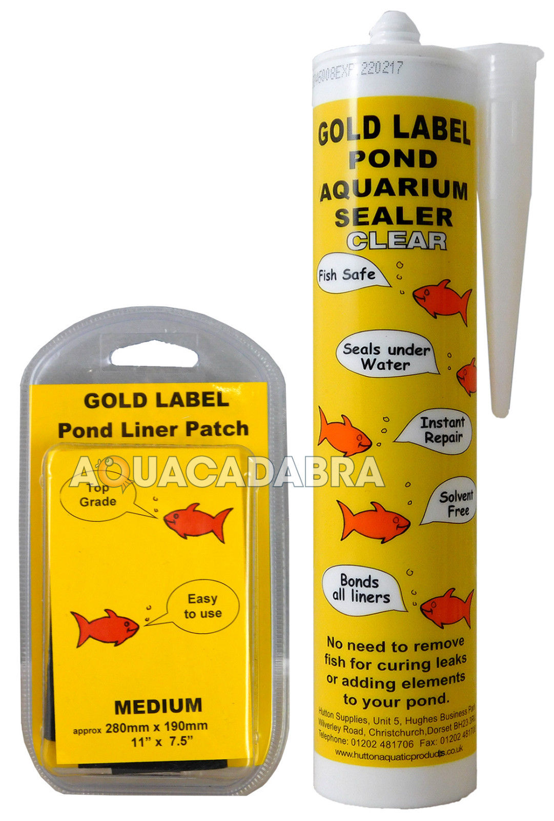 Gold Label Pond Liner Repair Kit Medium Patch Sealant Black Clear