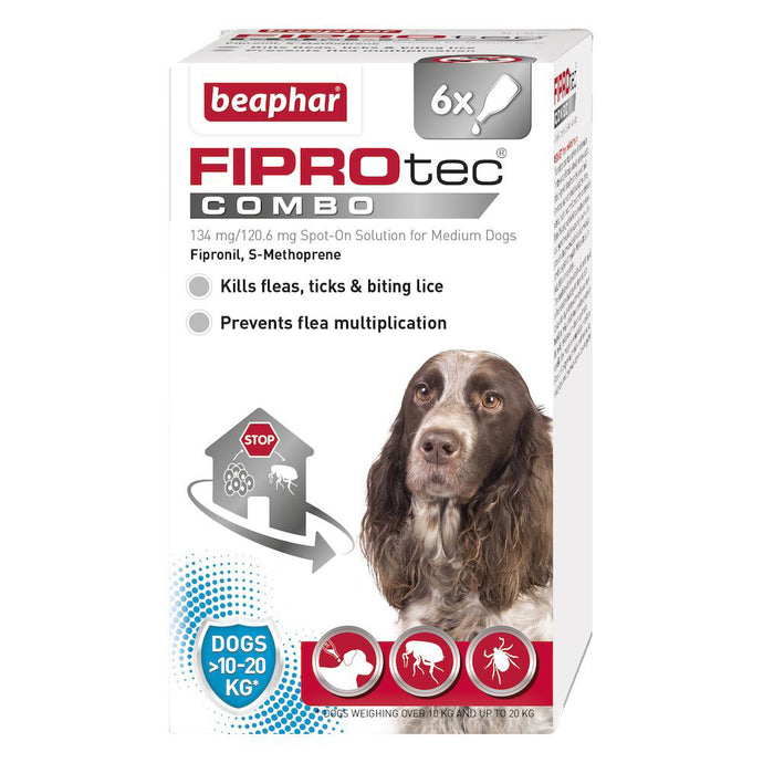 Beaphar FIPROtec COMBO for Medium Dogs, 6 pipettes