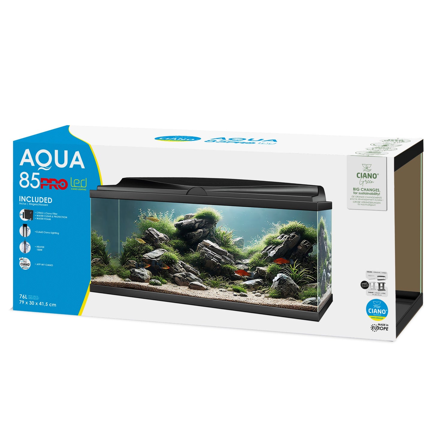Ciano Aqua 85 LED Aquarium 76L with CBIO Filter