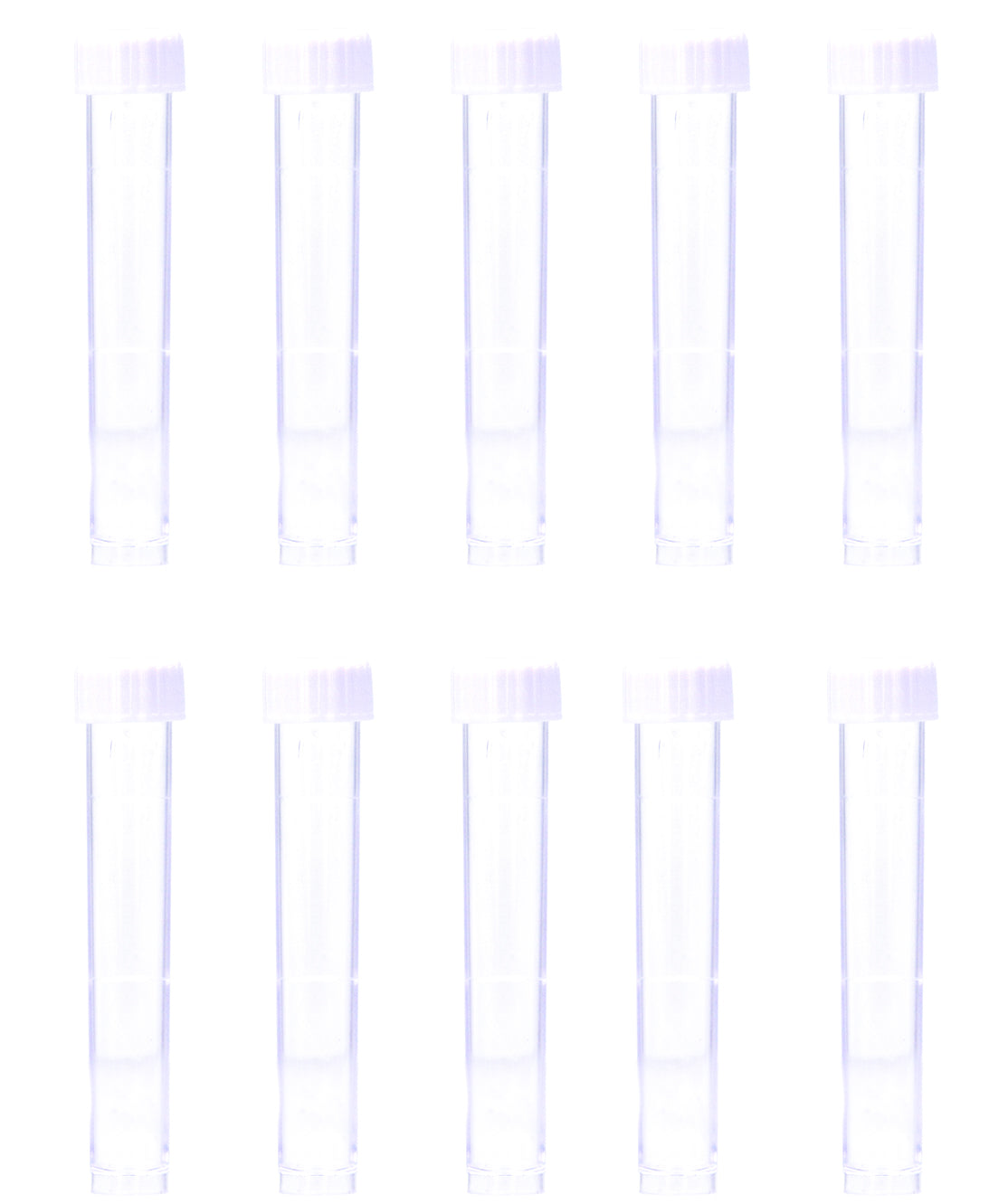 Aquacadabra 10ml Plastic Test Tubes Vials Screw Caps 