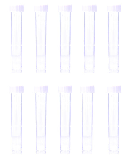Aquacadabra 10ml Plastic Test Tubes Vials Screw Caps 
