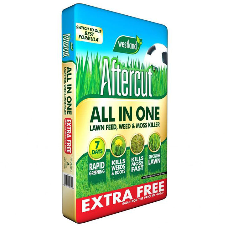 Aftercut All in One Lawn Feed, Weed & Moss Killer