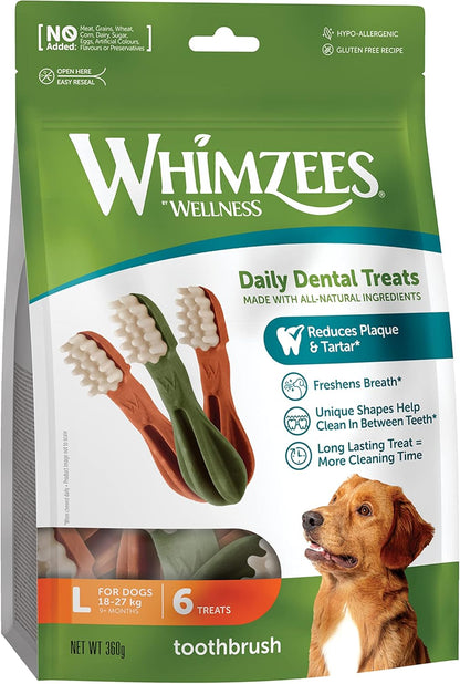 Whimzees Natural Daily Dog Dental Care Chews Treats – Multi Shapes & Sizes 