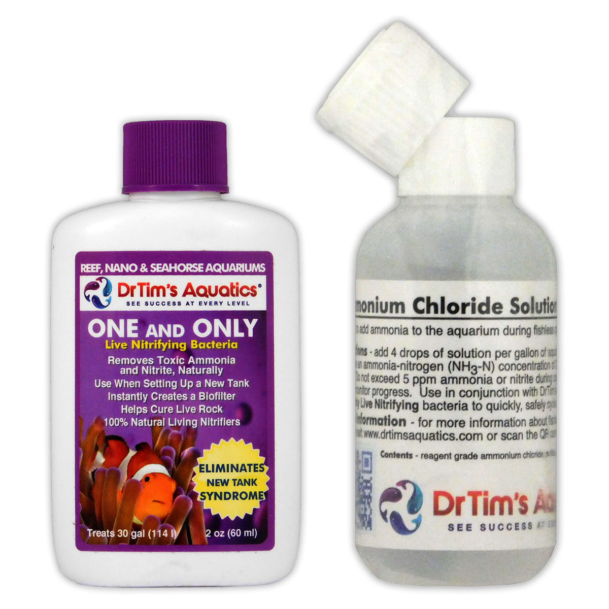 Dr Tim's One & Only Aquarium Cycling Kit Live Bacteria & Ammonium Chloride