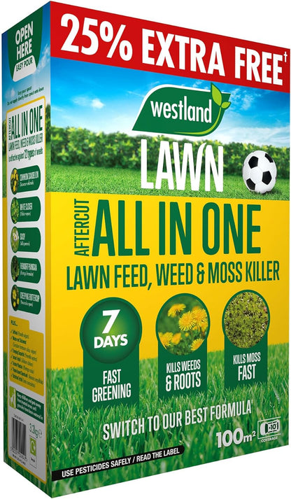 Aftercut All in One Lawn Feed, Weed & Moss Killer