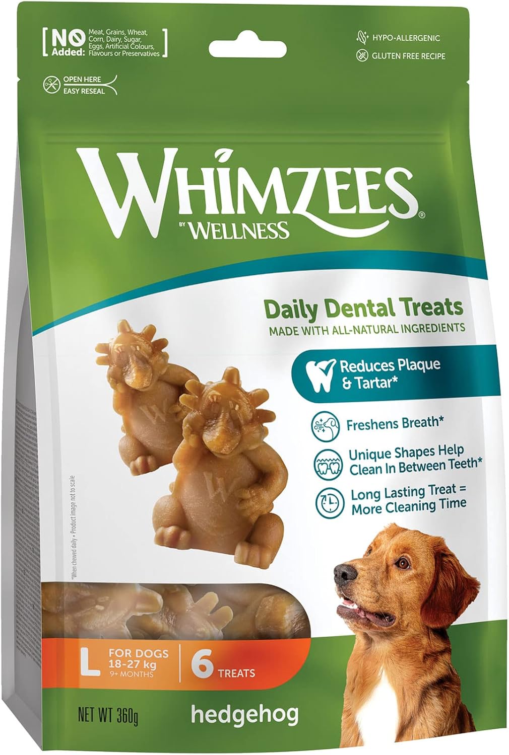 Whimzees Natural Daily Dog Dental Care Chews Treats – Multi Shapes & Sizes 