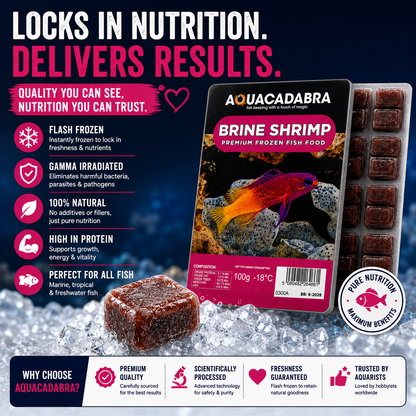 Aquacadabra Frozen Brine Shrimp 100g Fish Food Tropical Marine 5-40 Packs