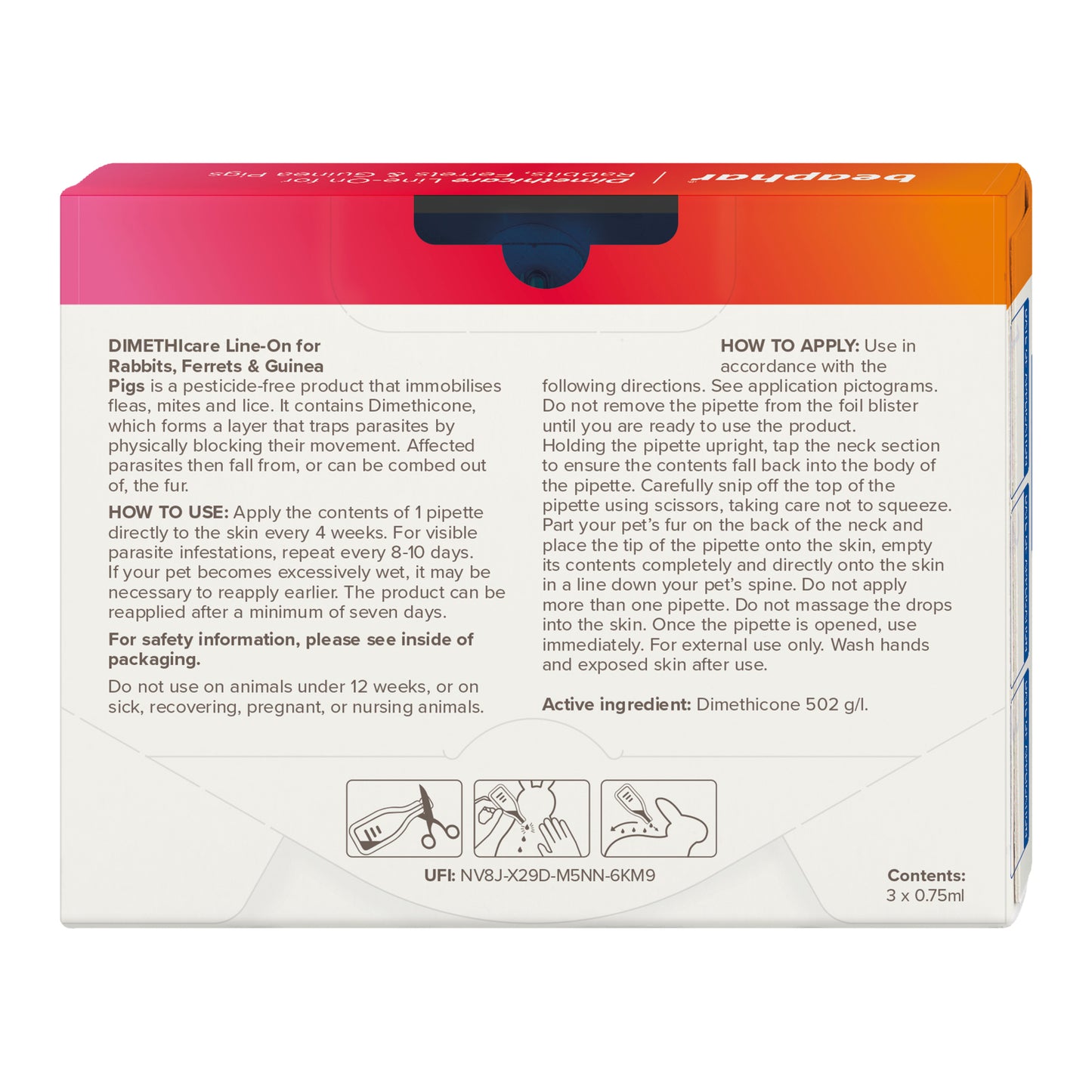 DIMETHICARE LINE ON FLEA TREATMENT RABBITS GUINEA PIGS FERRETS