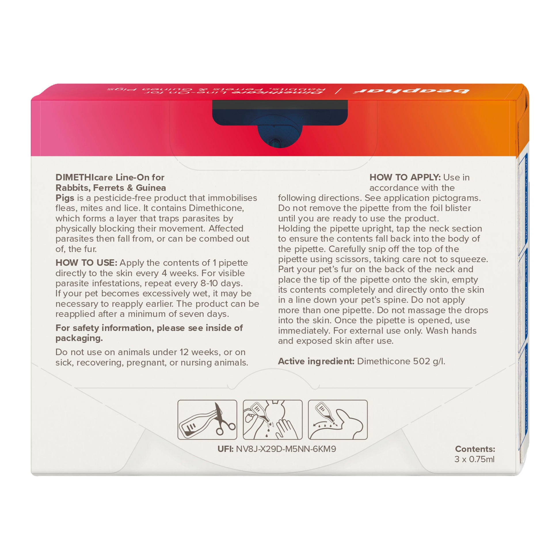 DIMETHICARE LINE ON FLEA TREATMENT RABBITS GUINEA PIGS FERRETS
