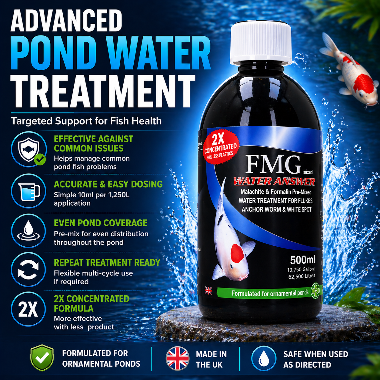 Cloverleaf FMG Water Answer Pond Water Treatment 250ml & 500ml
