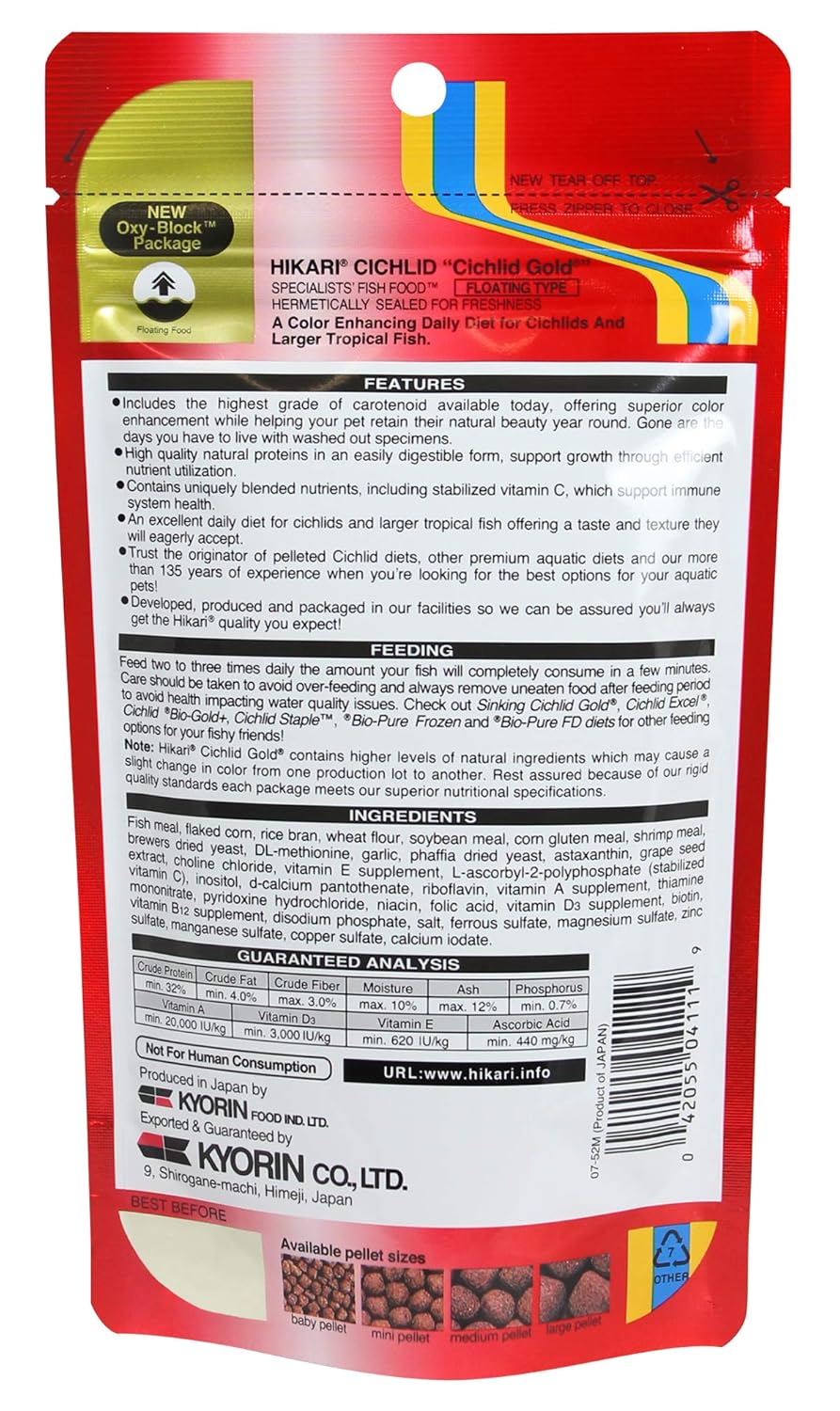 Hikari Cichlid Gold Floating Baby Pellets 250g