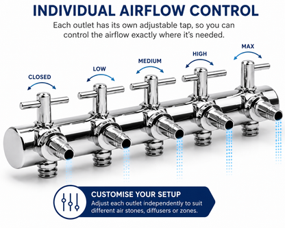 Stainless Steel Air Manifolds (4mm Inlet)