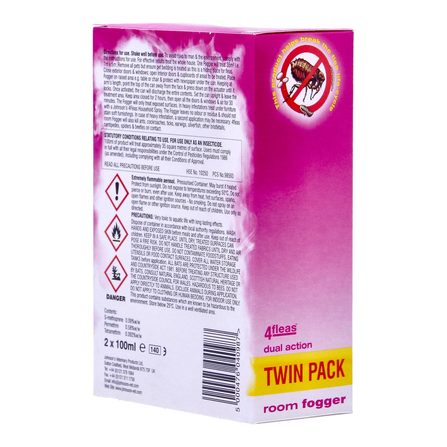 Johnsons 4fleas Room Fogger Twin Pack Flea Killer