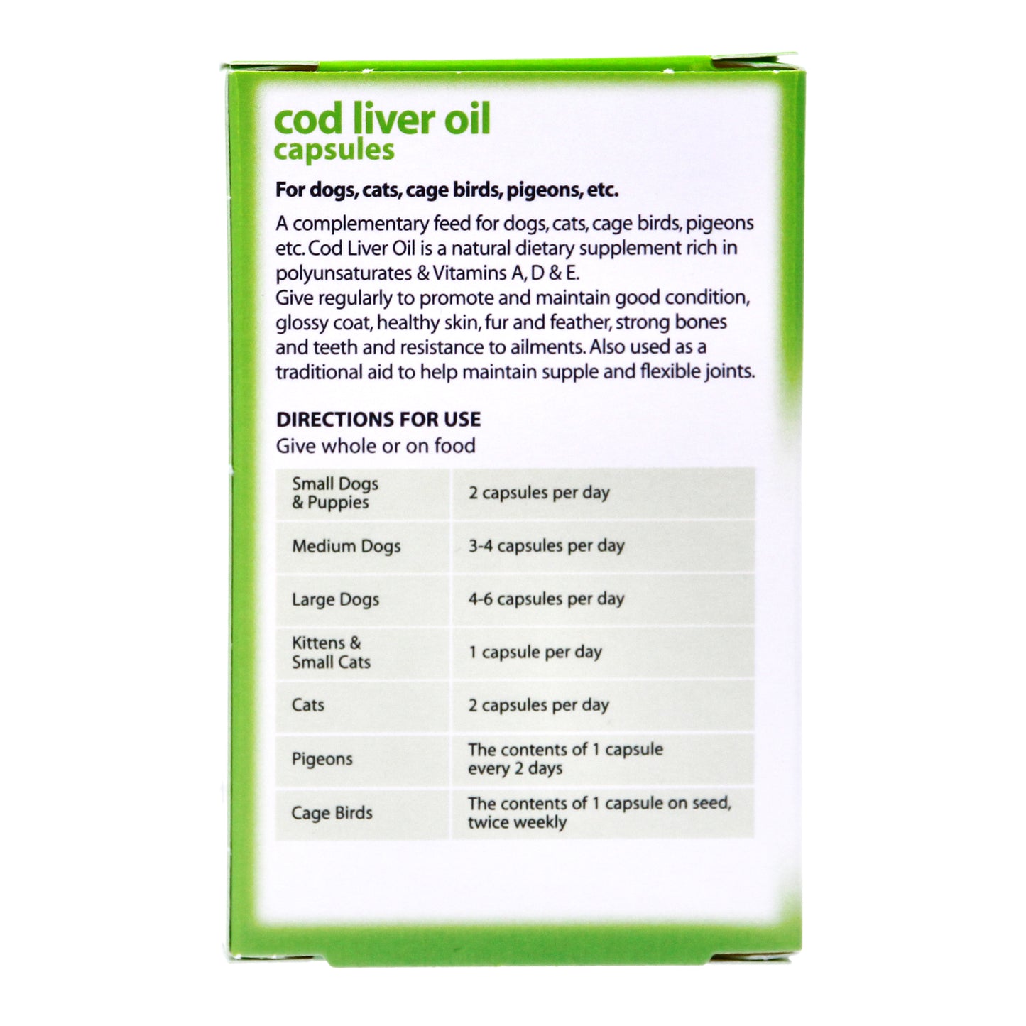 Johnsons Cat and Dog Cod Liver Oil Capsules