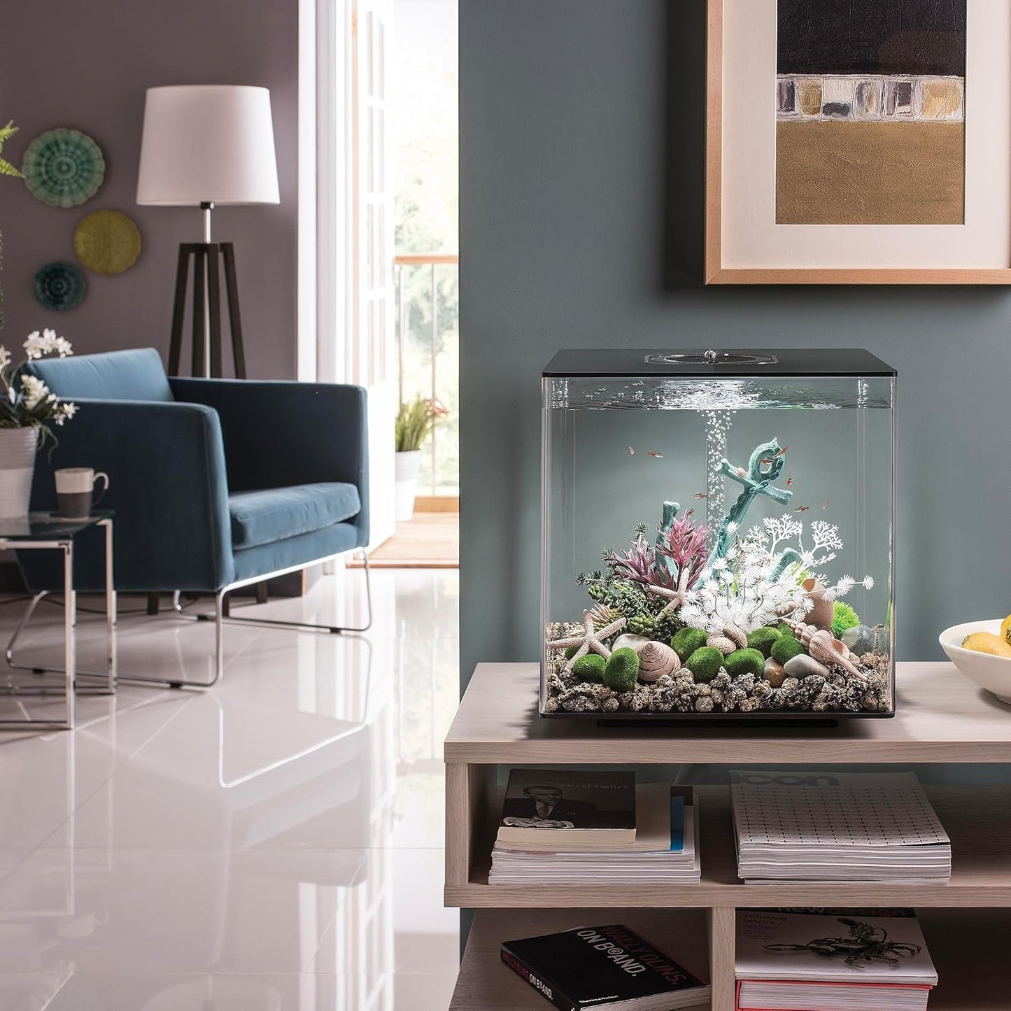 biOrb Cube 60 Acrylic 16-Gallon Aquarium with Multi-Color Remote-Controlled LED