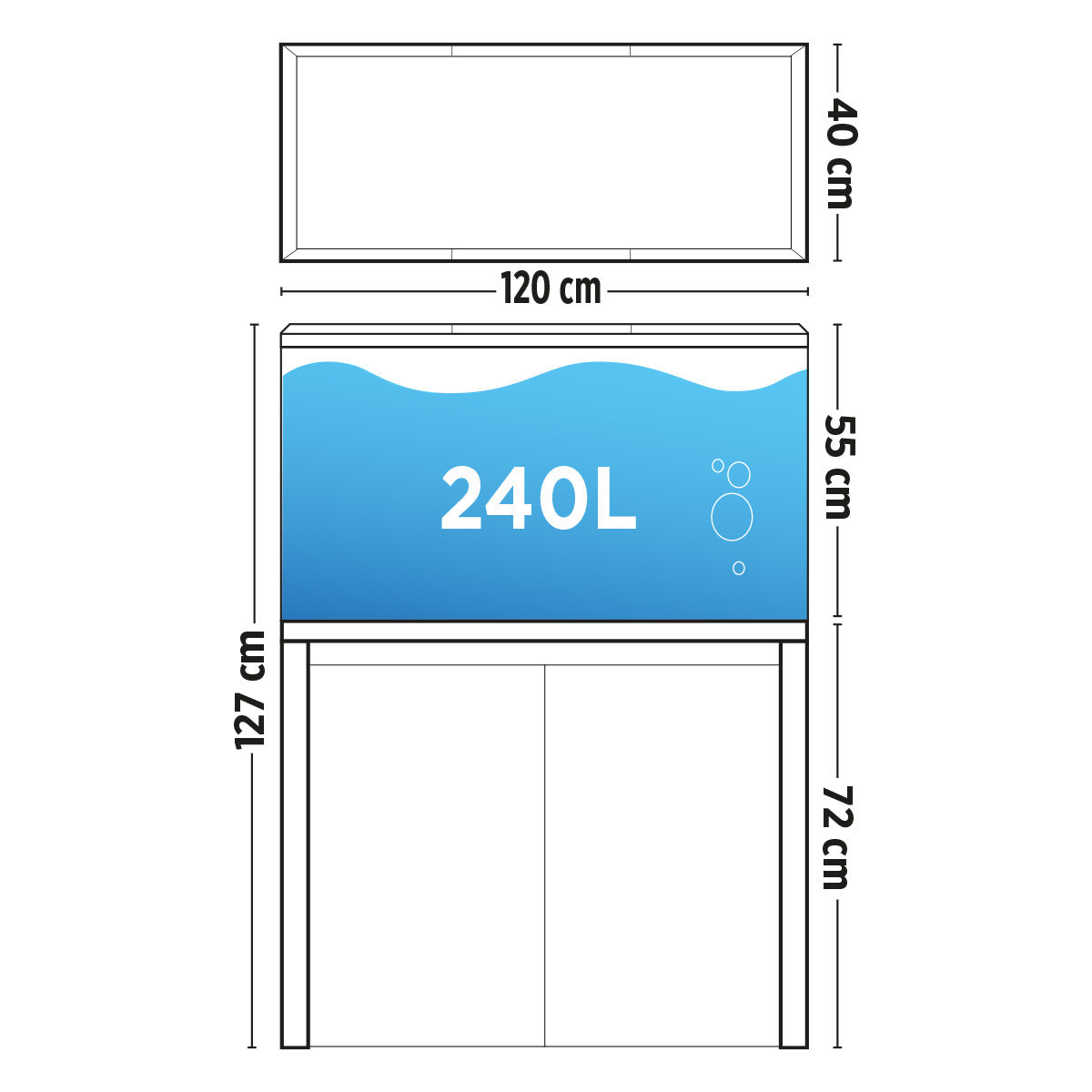 Fluval Roma 240 BT LED Aquarium & Cabinet