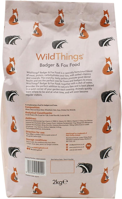 Wildlife World Badger Fox Food Meat Protein 2Kg & HHWB Hedgehog Food