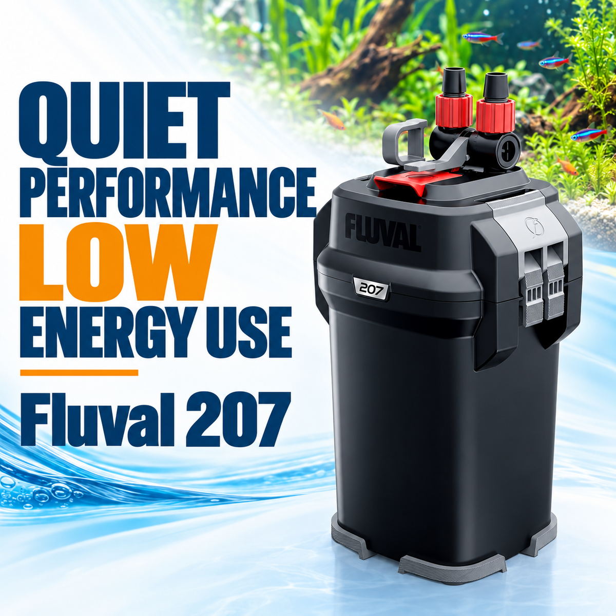 Fluval 207 Canister Filter - 780 L/h, 60-220L Capacity