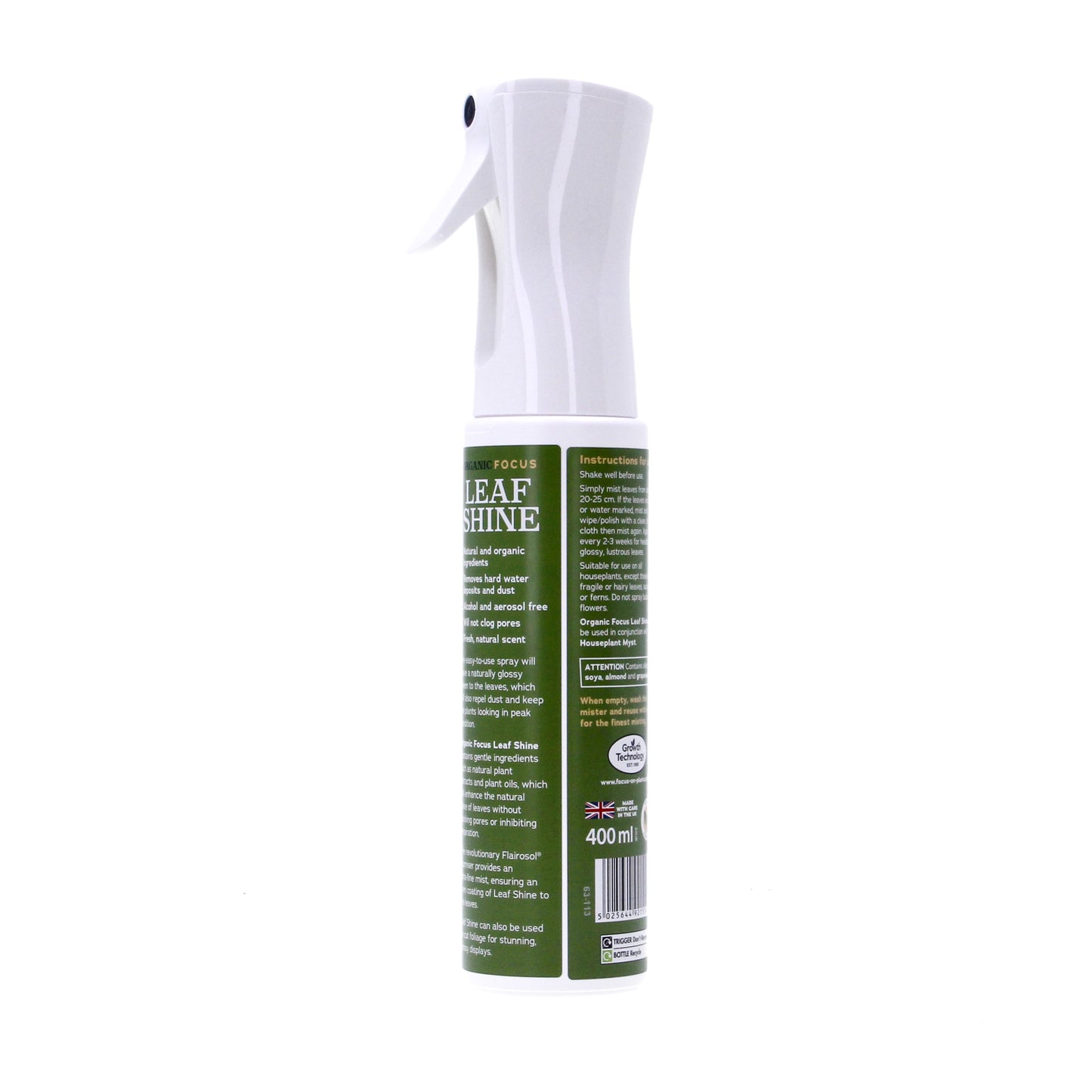 Growth Technology Organic Focus Leaf Shine Spray 400ml