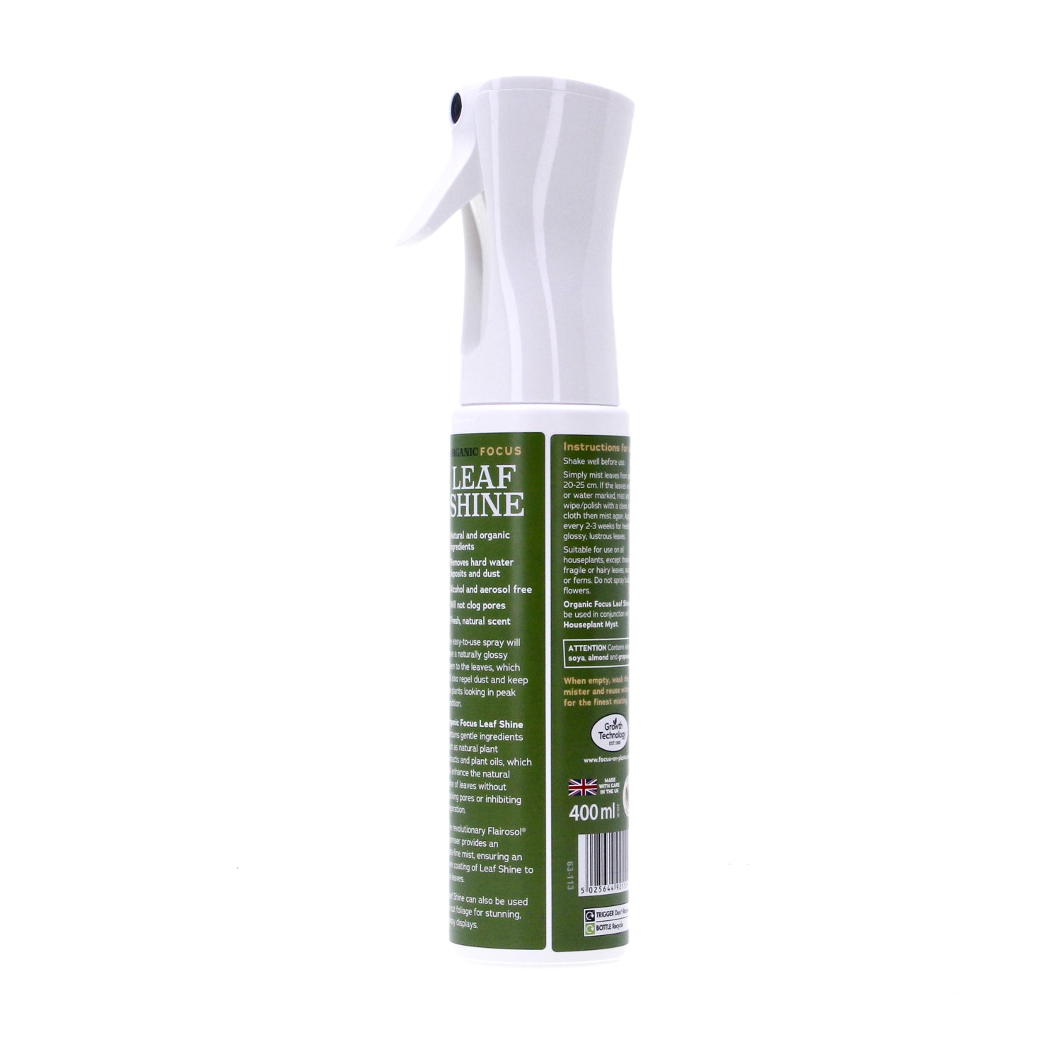 Growth Technology Organic Focus Leaf Shine Spray 400ml