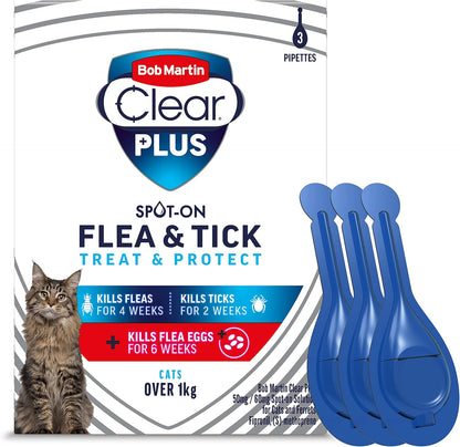 Dog Flea Spot On Bob Martin Clear Plus Kills Fleas Ticks Cat Dog Flea Treatment