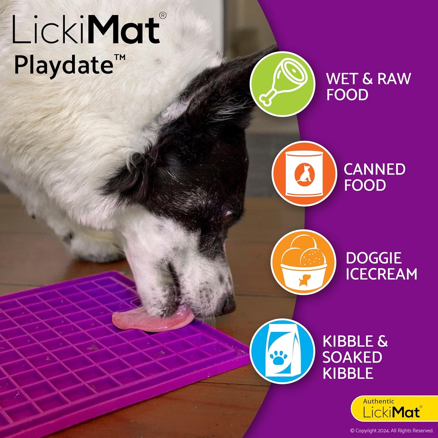 Cat Dog Rubber Playdate LickiMat Lick Mat Enrichment Mat for Anxiety Relief