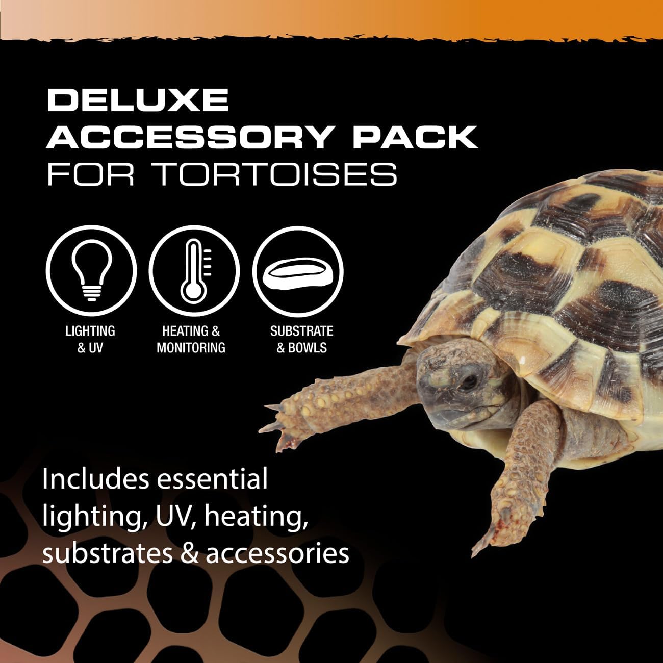 Exo Terra Tortoise Accessory Starter Kit with Heating, UVB, Substrate & Dishes