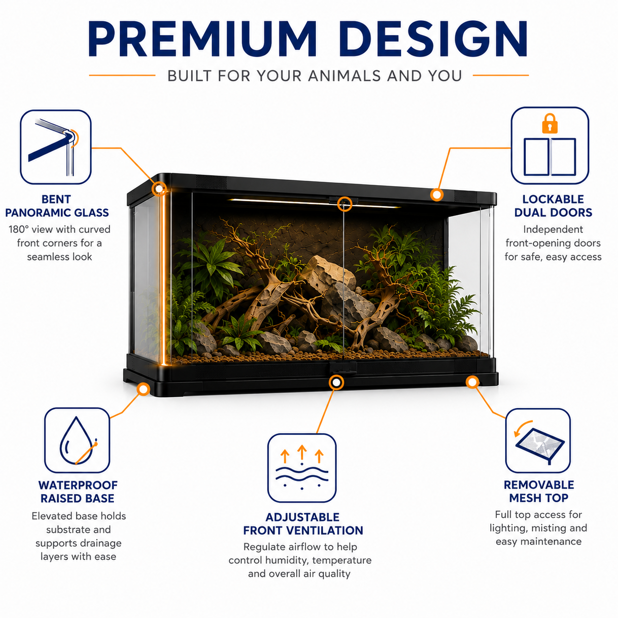 Exo Terra  Vista 120XL - Panoramic Terrarium 120x60x60cm