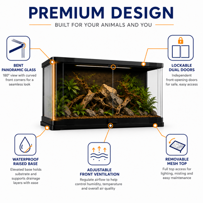 Exo Terra Vista 90 - Paroramic Terrarium 90x45x45cm