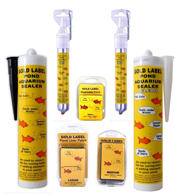 Gold Label Pond Liner Repair Kit Small Patch Sealant Black Clear