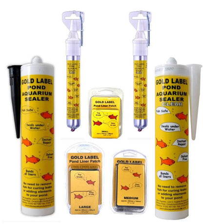 Gold Label Pond Liner Repair Kit Large Patch Sealant Black Clear