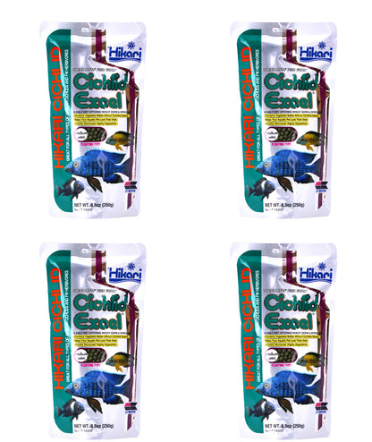 Hikari Cichlid Excel Medium Pellet Fish Wheatgerm Food 250g x 4