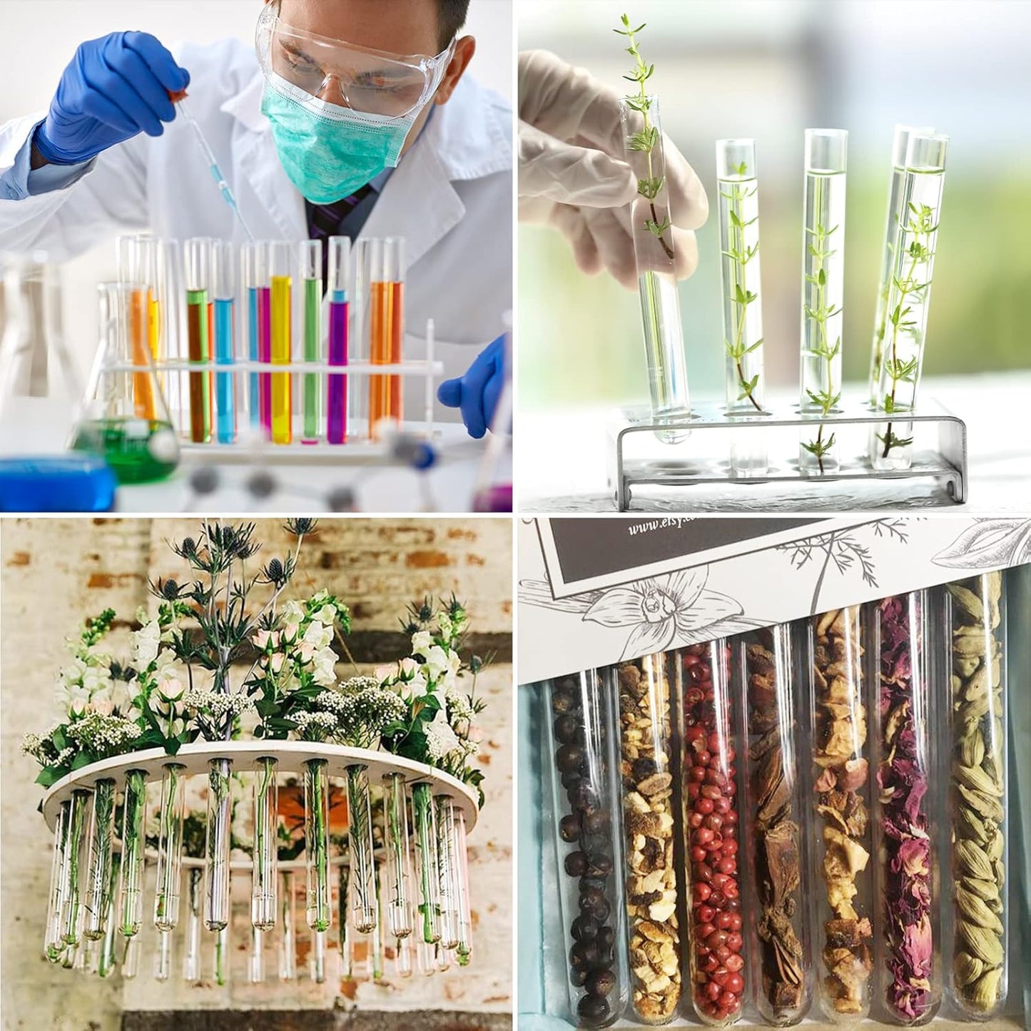 Aquacadabra 10ml Plastic Test Tubes Vials Screw Caps 