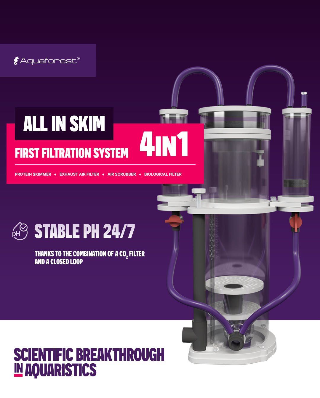 Aquaforest All-in Skim 150 – 4-in-1 Marine Aquarium Filter System