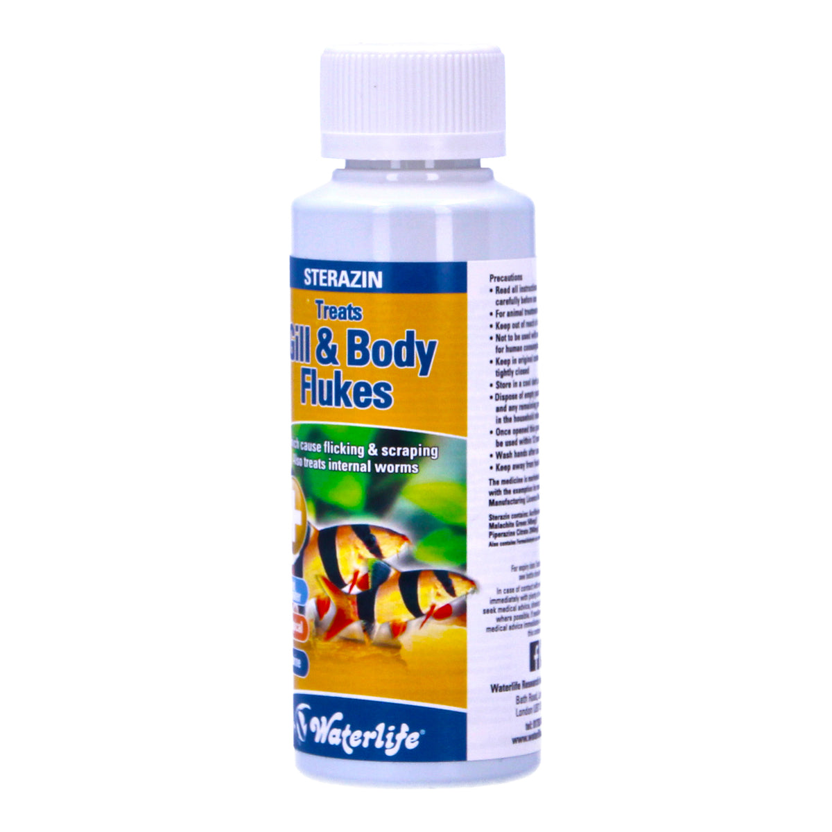 Waterlife Gill Body Fluke Internal Worm Fish Treatment 100ml Aquarium 200L