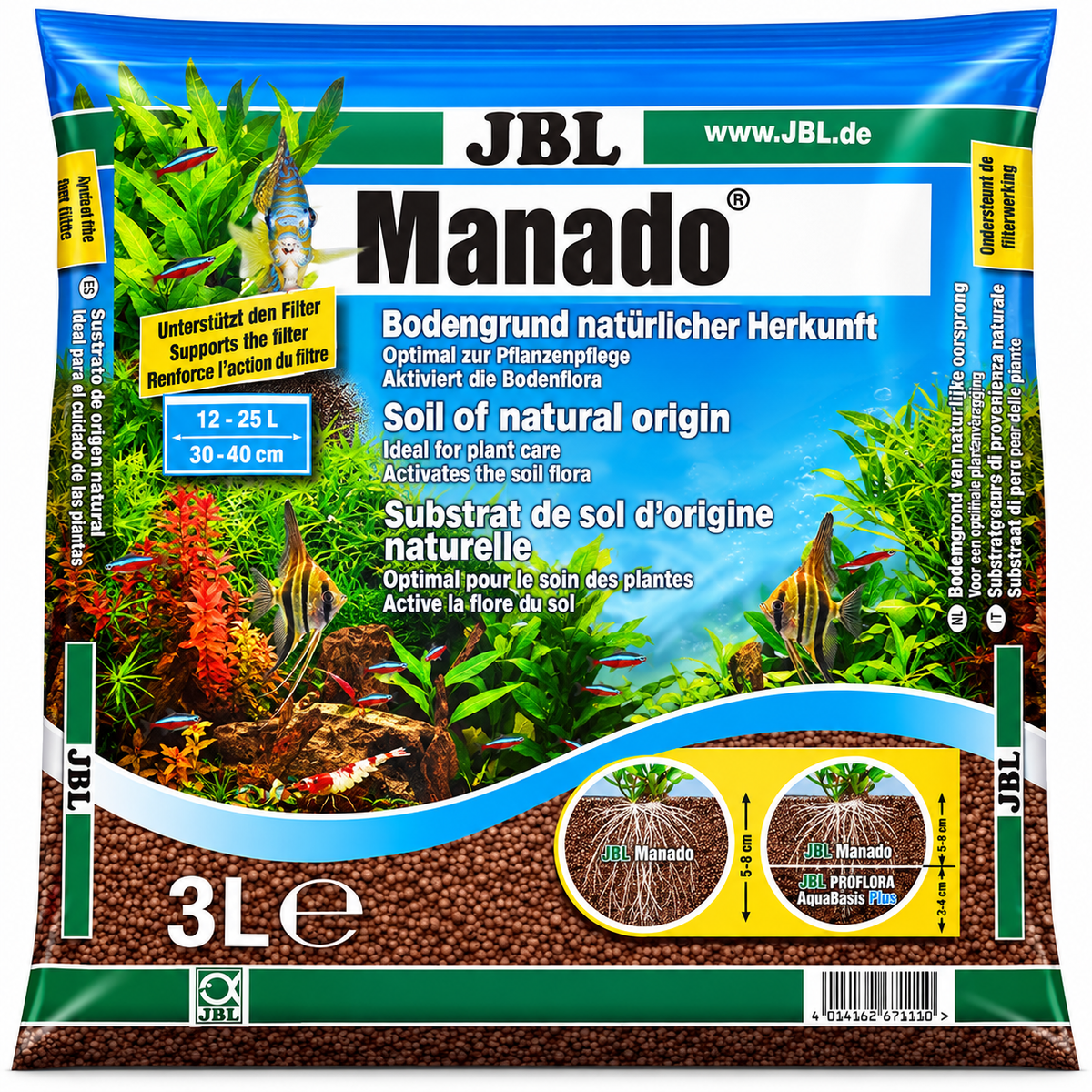 JBL Manado Brown Natural Aquarium Gravel Substrate Planted Fish Tank Decor 