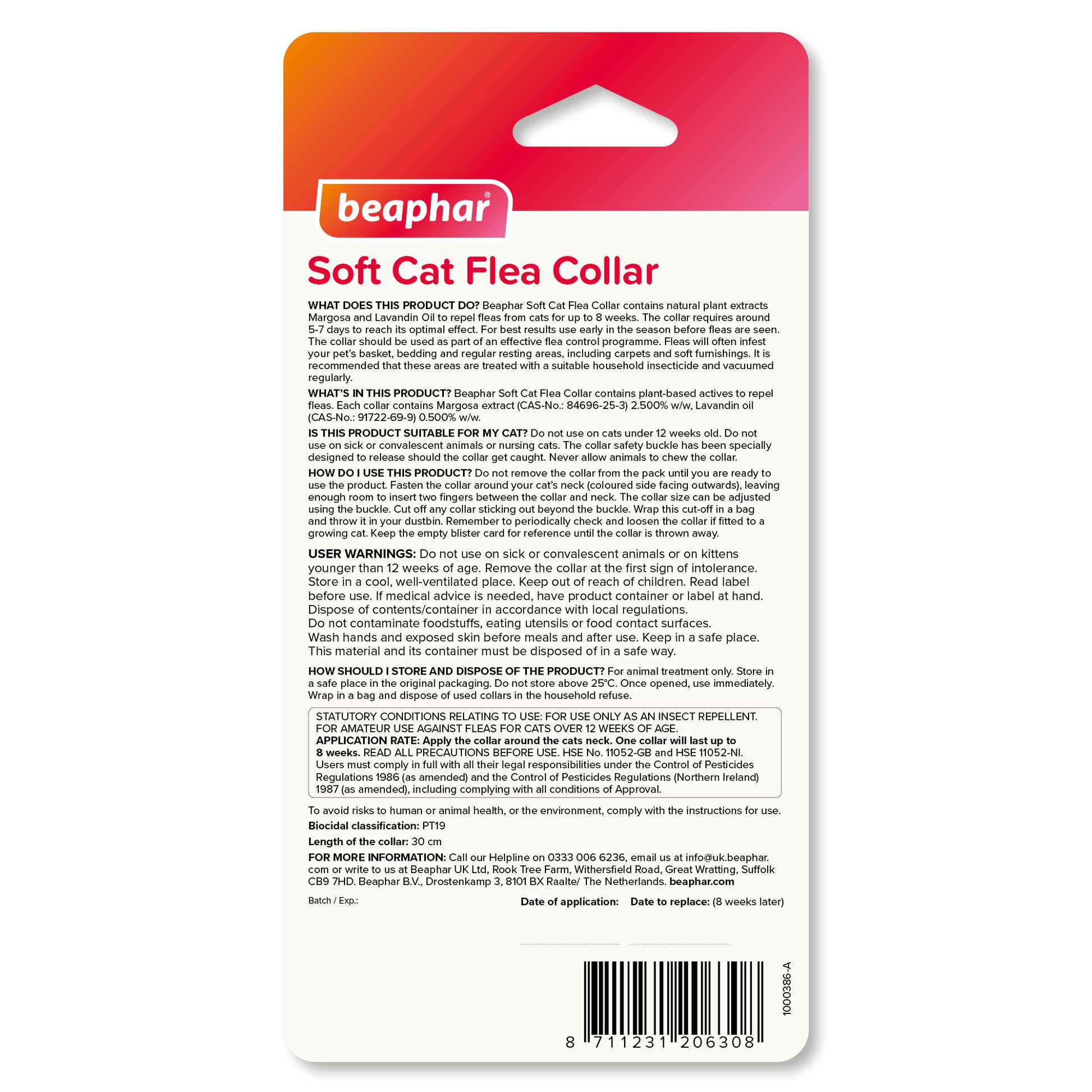 Beaphar Cat Flea Reflective Yellow Collar