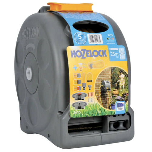 Hozelock 2 in 1 Compact Enclosed Reel & 25m hose