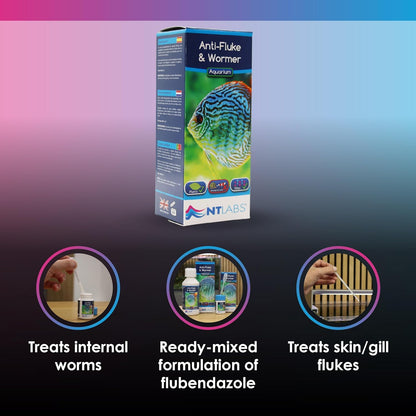 NT Labs Anti-Fluke & Wormer Aquarium Fish Tank Disease Treatment
