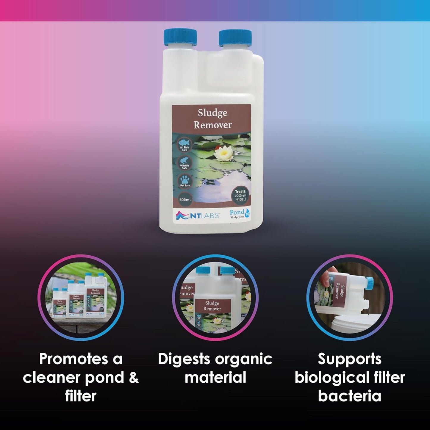 NT Labs Pond Sludge Remover Liquid Bacteria Support