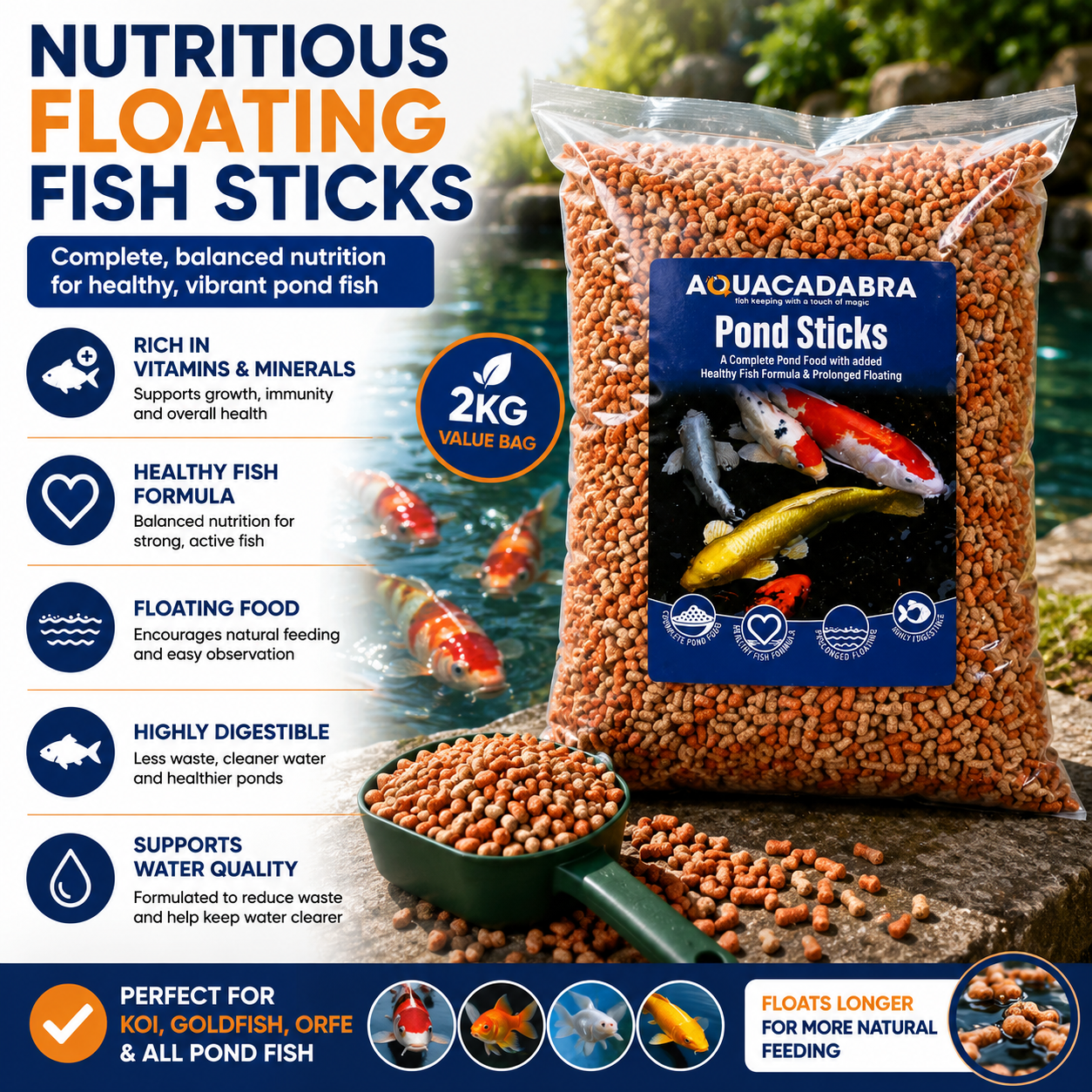 Aquacadabra Pond Food 2kg & P21 Auto Feeder