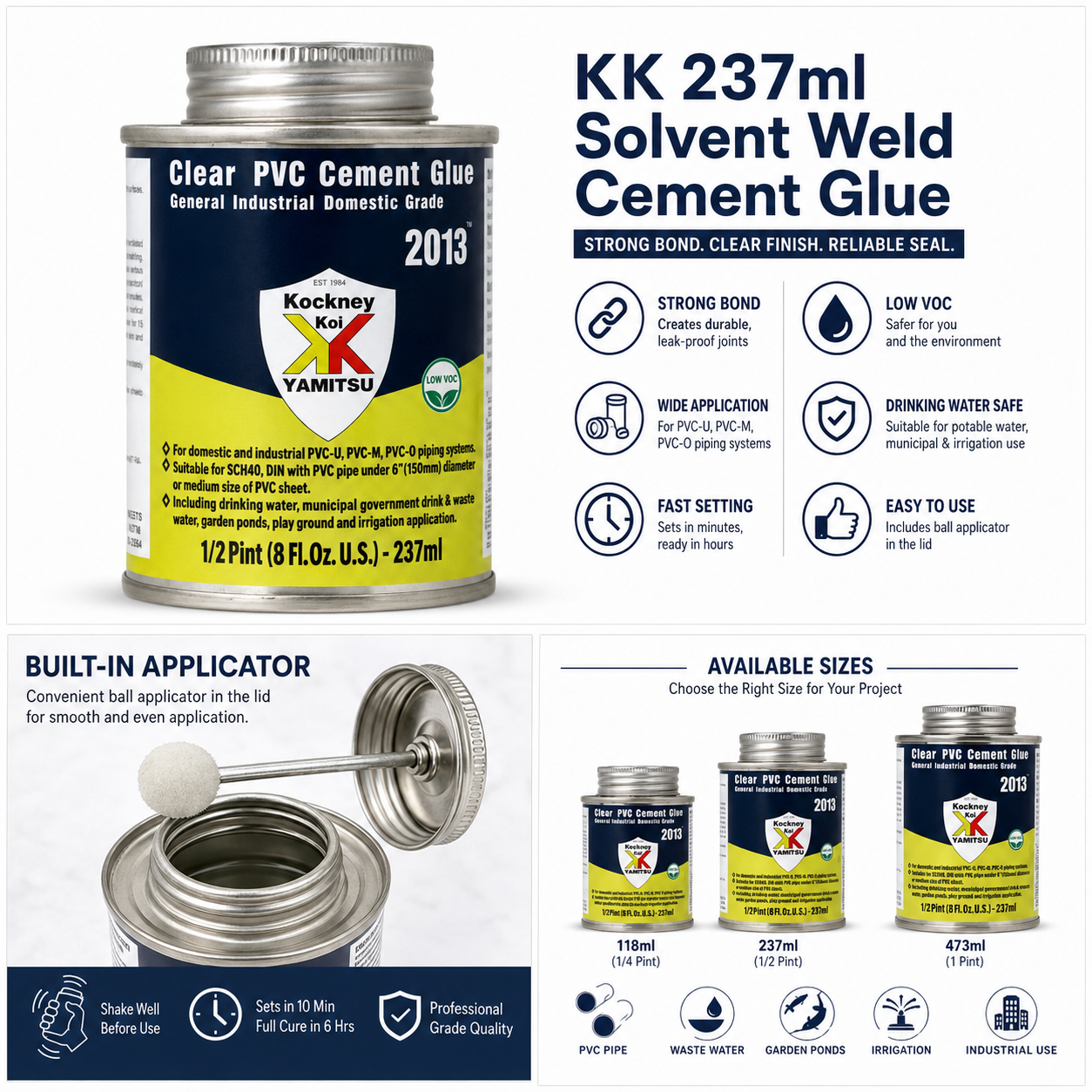 Weld-On 725 Wet R Dry PVC Pipe Cement 237ml