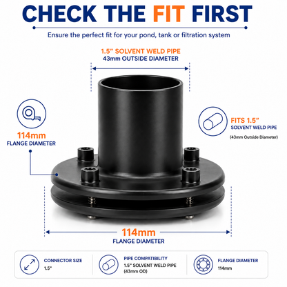 1.5" Flange Pond Connector Solvent Weld