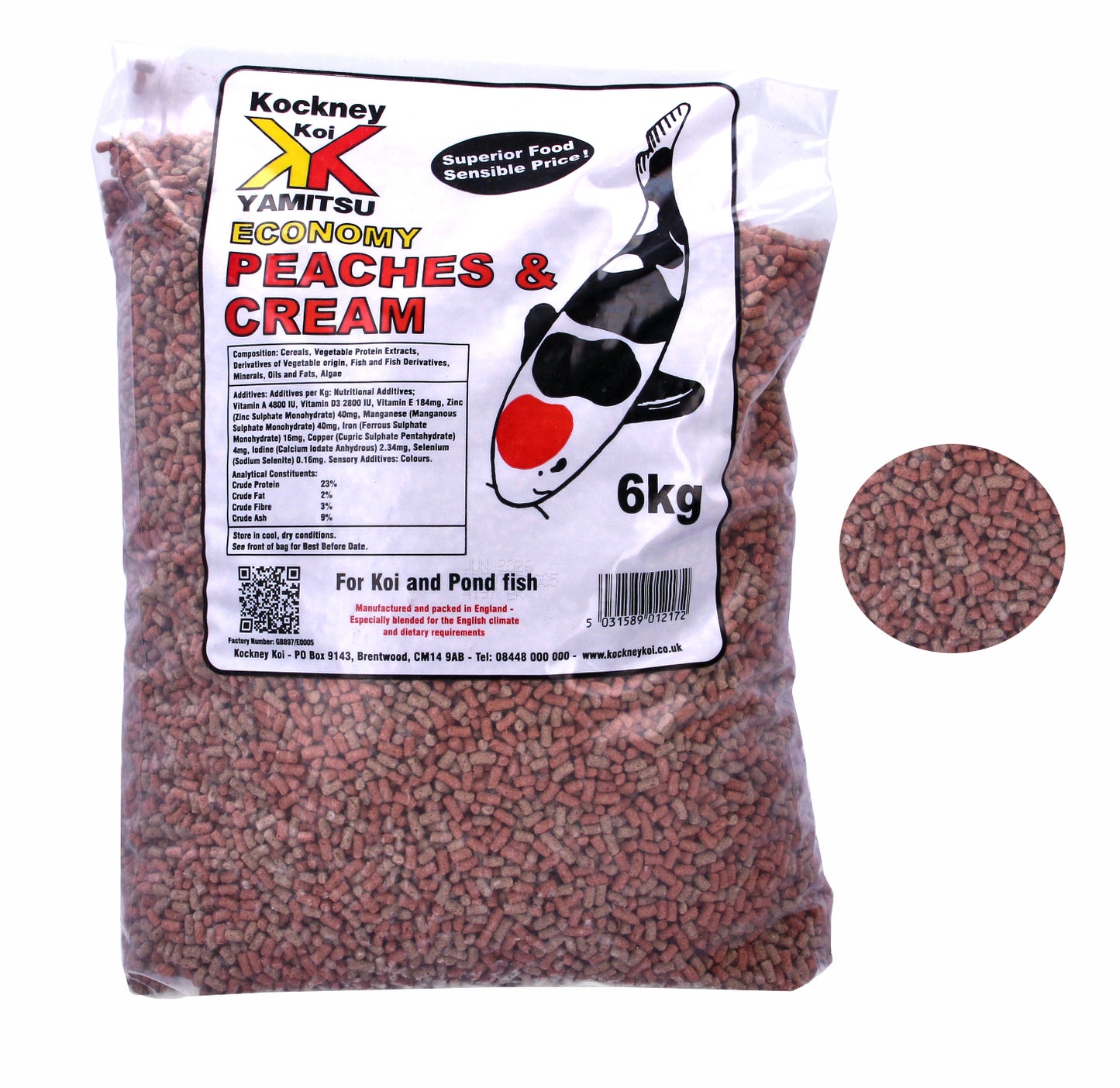 Kockney Koi Peaches & Cream Stix Economy 6kg