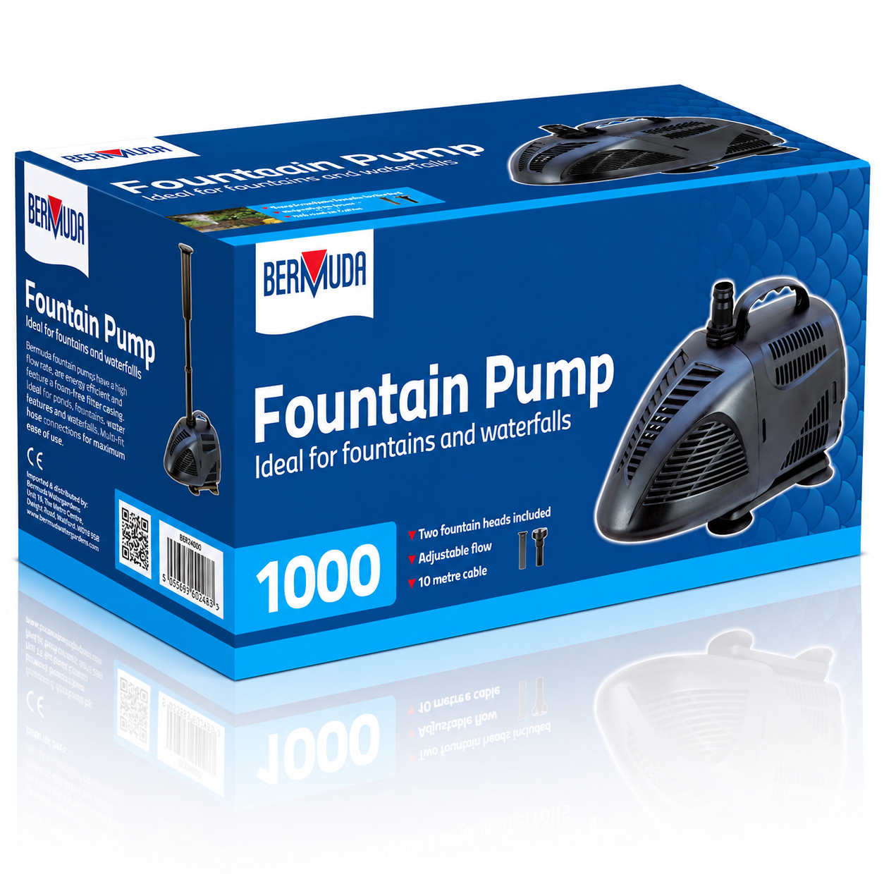 Bermuda 1000 Fountain Waterfall Pond Pump 1000 LPH Water Pump