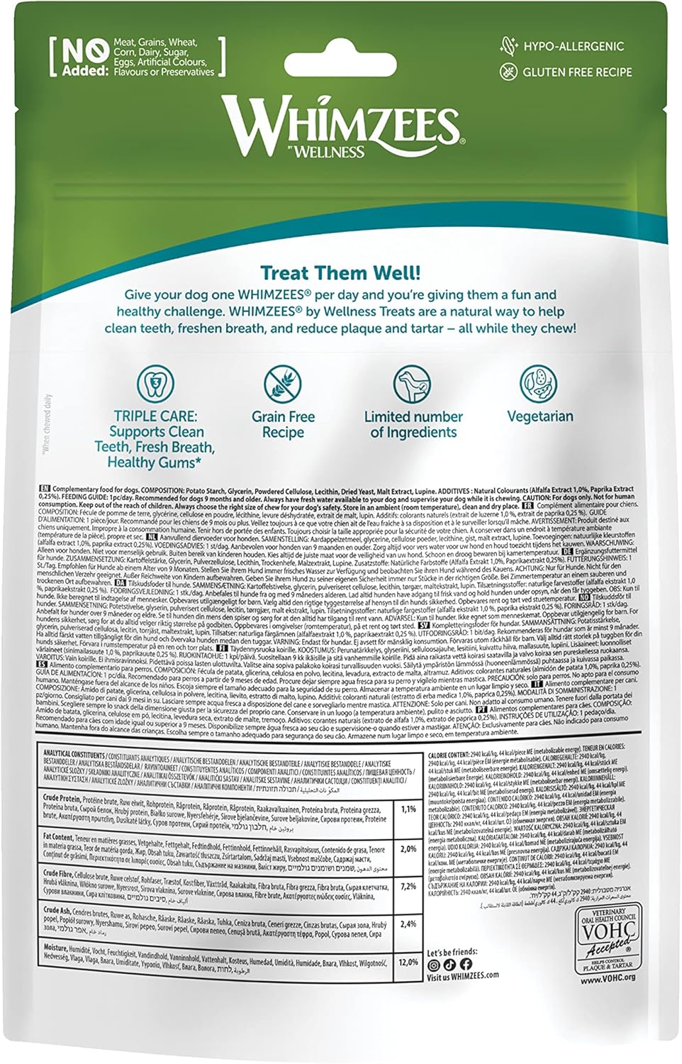 Whimzees Natural Daily Dog Dental Care Chews Treats – Multi Shapes & Sizes 