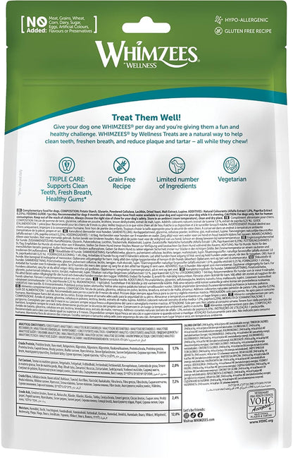 Whimzees Natural Daily Dog Dental Care Chews Treats – Multi Shapes & Sizes 