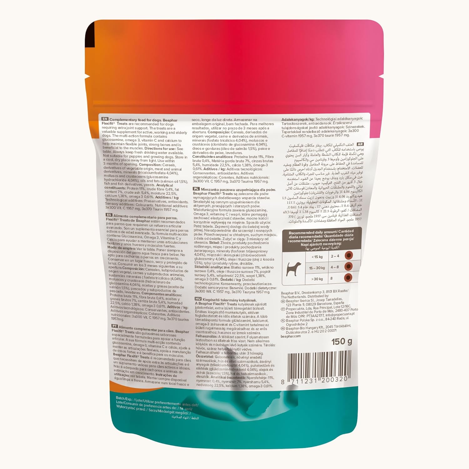 Beaphar Flexifit Joint Supplement 150g Dog Treats Joint Omega 3 Supplement