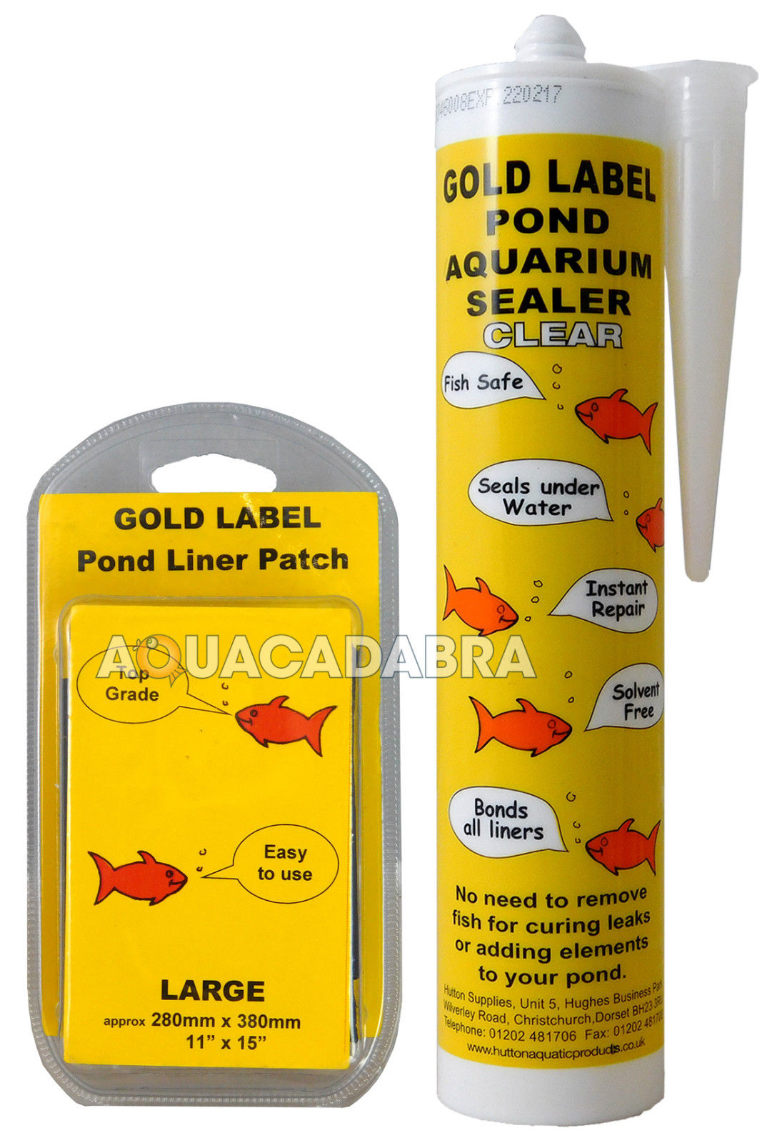 Gold Label Pond Liner Repair Kit Large Patch Sealant Black Clear