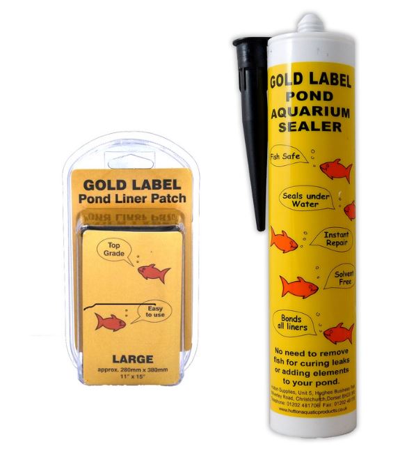 Gold Label Pond Liner Repair Kit Large Patch Sealant Black Clear